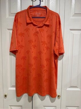 Depart West Men's Short-Sleeve Orange Palm Polo